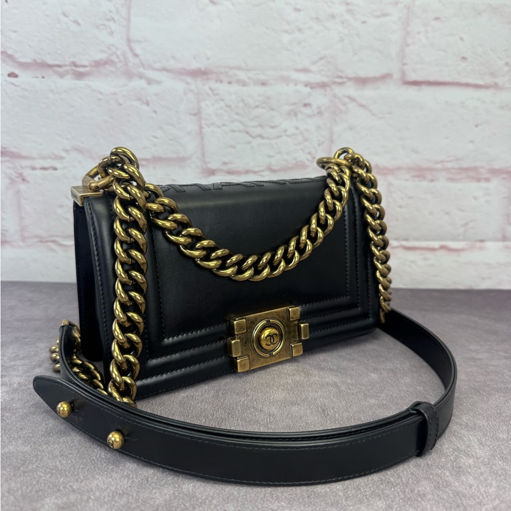Chanel Reverso Boy Flap Bag Glazed Calfskin Small